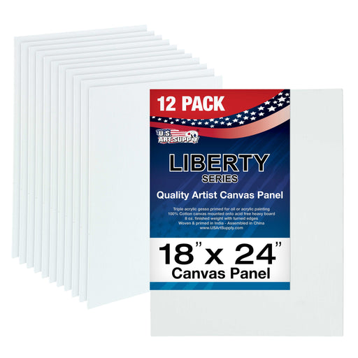 18" x 24" Professional Artist Quality Acid Free Canvas Panel Boards for Painting 12-Pack