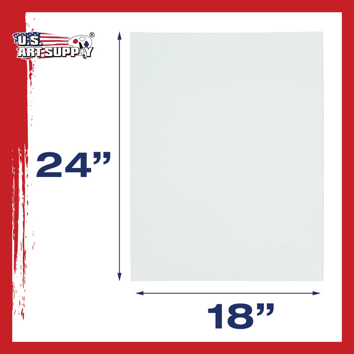 18 X 24 Inch Professional Art Canvas Board Panels 4 Pack - 8 Ounce Heavyweight Cotton Acid Free Canvases for Painting Acrylics and Watercolor (1 Case of 4 Single Canvas Painting Panels)