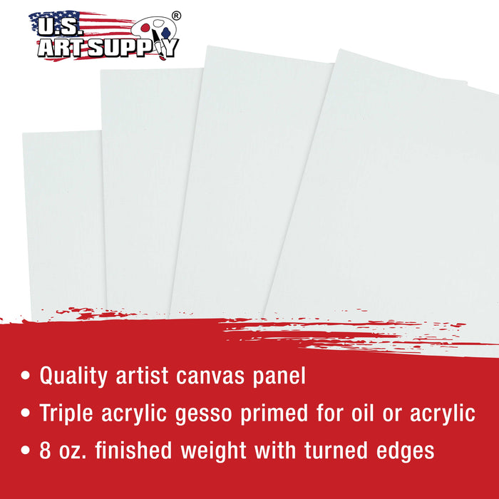 20 X 24 Inch Professional Art Canvas Board Panels 4 Pack - 8 Ounce Heavyweight Cotton Acid Free Canvases for Painting Acrylics and Watercolor (1 Case of 4 Single Canvas Painting Panels)