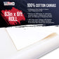 12-Ounce Triple Primed Gesso 63" Wide x 6' Long (2 Yards), 100% Cotton, Acid-Free - Unstretched Canvas Rolls for Painting, Oil & Acrylic, Murals - Cut To Frame Size