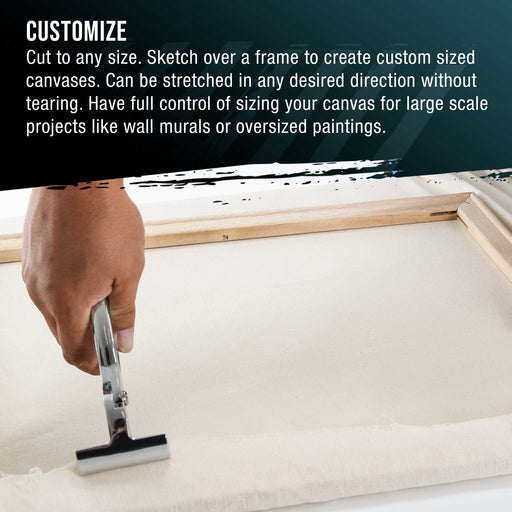 U.S. Art Supply 7-Ounce Unprimed Canvas Roll, 12" Wide x 6' Long (2 Yards) - 100% Cotton, Woven, Acid-Free - Unstretched Canvas Rolls for Painting, Murals, & DIY Crafts