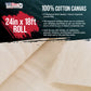 7-Ounce Unprimed Canvas Roll, 24" Wide x 18' Long (6 Yards) - 100% Cotton, Woven, Acid-Free - Unstretched Canvas Rolls for Painting, Murals, & DIY Crafts