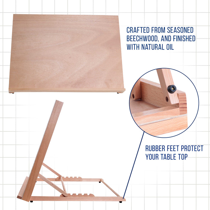 X-Large 25-5/8" Wide x 19" Tall (A2) Artist Adjustable Wood Drawing Sketching Board