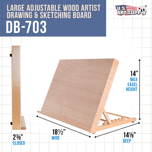 Sketch Board, Portable Art Students Wooden Artist Sketch Board 45×60cm for Indoor Outdoor Painting Drawing Field Sketching