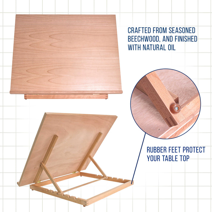 Extra Large Adjustable Wood Artist Drawing & Sketching Board 26" Wide x 21" Tall