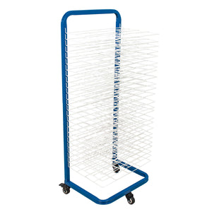 25 Shelf Art Drying Rack for Classrooms and Studios - Mobile Wheels, Wall Mountable, 25 Removable Shelves - Stack Store Artwork