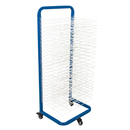 25 Shelf Art Drying Rack for Classrooms and Studios - Mobile Wheels, Wall Mountable, 25 Removable Shelves - Stack Store Artwork