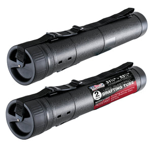 Large Telescoping Drafting Tube (Pack of 2) - 5-1/2" Outside/5" Inside Diameter, Expands 31-5/8" to 53-3/4", Durable Protection with Shoulder Strap - Ideal for Posters, Blueprints, Art