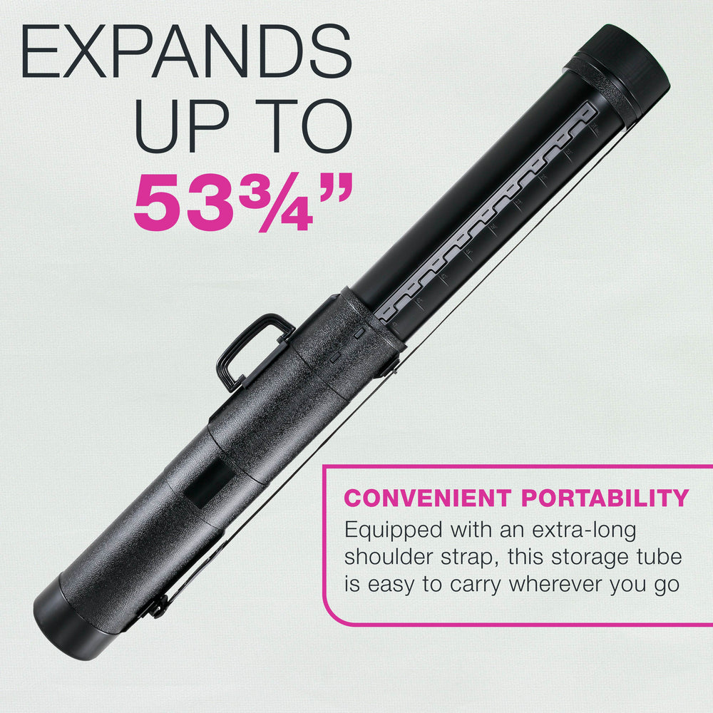 Large Poster Tube - Telescoping Adjustable 31-5/8" to 53-3/4" - Durable 5-1/2" Diameter Storage Tube - Art Poster Carrier Holder & Blueprint Storage Drafting Tube Travel & Protection