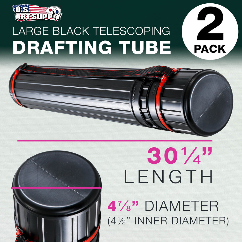 Large Telescoping Drafting Tube (Pack of 2) - 4-7/8" Outside/4-1/2" Inside Diameter, Expands 30-1/4" to 47-3/4", with Shoulder Strap