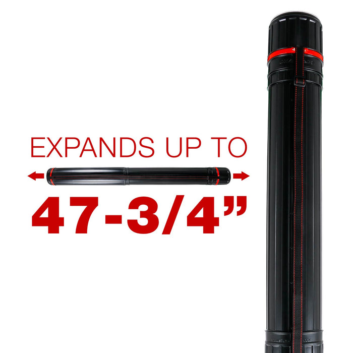 Black Telescoping Drafting Tube: Diameter: 4-7/8 inch OD, 4-1/2" ID, Length: 30-1/4 to 47-3/4 inches