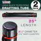 Black Telescoping Drafting Tube (Pack of 2) - 3-1/4" Outside/2-7/8" Inside Diameter, Expands 25" to 42-1/2", Durable Protection with Shoulder Strap - Ideal for Posters, Blueprints, Art