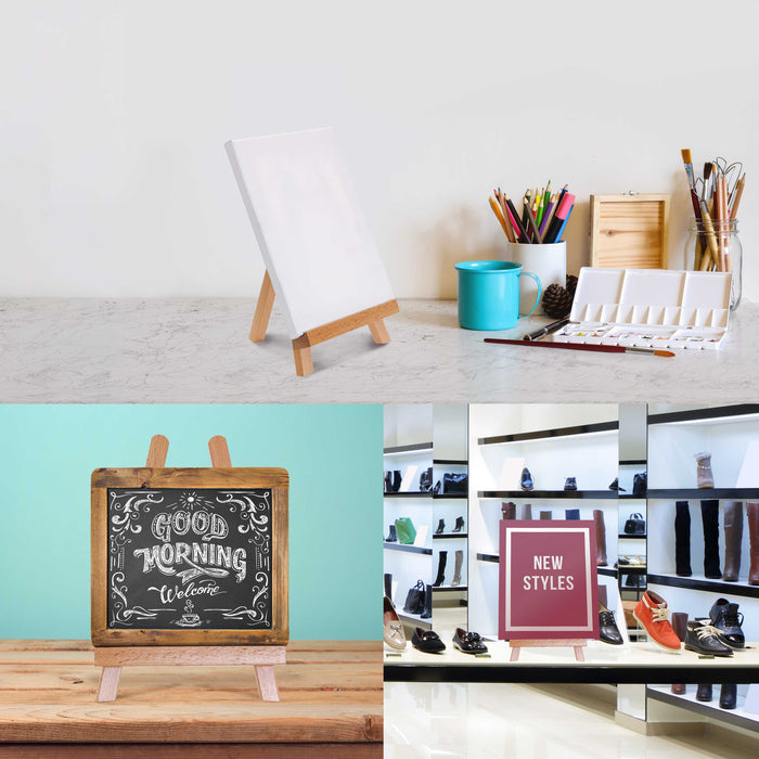 10.5" Small Wooden Tabletop Easel for Painting and Display Stand - A-Frame Table Top Easel, Canvas Holder