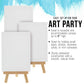 4" x 6" Stretched Canvas with 8" High Small Natural Wooden Easel (12 Pack), A-Frame Canvas Stand Tripod, Small Painting Easels - Tabletop Easel for Painting, Canvases, Student Crafts