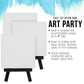 3" x 3" Stretched Canvas with 5" Mini Easel Kit (12 Pack) - Black Wooden A-Frame Tabletop Display Stand, Mini Easel Stand - Small Easels for Display, Small Canvases, Crafts, Photos