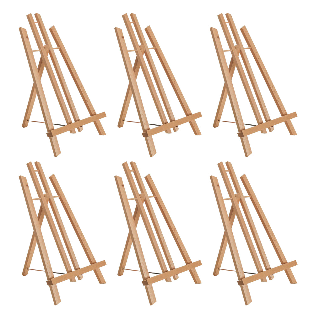 14" Medium Tabletop Display Easel - Beechwood Artist A-Frame Display Stand, Wooden Easel for Painting, Canvas Stand, (Pack of 6) Classrooms Events Photo Picture Sign Holder