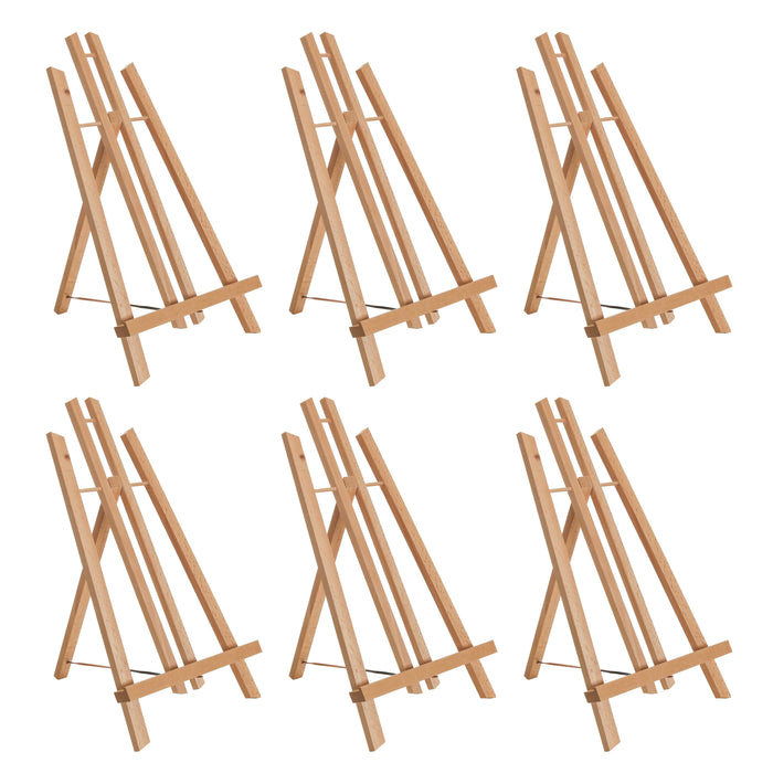 14" Medium Tabletop Display Easel - Beechwood Artist A-Frame Display Stand, Wooden Easel for Painting, Canvas Stand, (Pack of 6) Classrooms Events Photo Picture Sign Holder