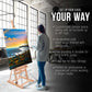 Medium Wooden Studio H Frame Easel with Storage Tray - Adjustable to 96" High, Holds Canvas up to 48" - Beechwood Artist Easel for Painting, Art Display Stand, Portraits
