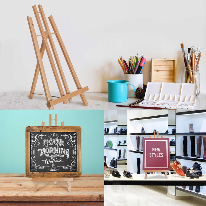 18" Large Tabletop Display Easel - Beechwood Artist A-Frame Display Stand, Wooden Easel for Painting, Canvas Stand, (Pack of 1) Classrooms Events Photo Picture Sign Holder