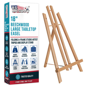 18" Large Tabletop Display Easel - Beechwood Artist A-Frame Display Stand, Wooden Easel for Painting, Canvas Stand, (Pack of 1) Classrooms Events Photo Picture Sign Holder