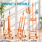 Medium Wooden Studio H Frame Easel with Storage Tray and Wheels - Adjustable to 96" High, Holds 48" Canvas - Beechwood Artist Easel for Painting, Art Display, Portraits