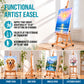 Medium Wooden Studio H Frame Easel with Storage Tray and Wheels - Adjustable to 96" High, Holds 48" Canvas - Beechwood Artist Easel for Painting, Art Display, Portraits