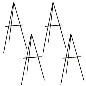 64" Black Wooden Easel Stand (4 Pack) - Adjustable A-Frame Tripod for Painting, Drawing & Signs - Lightweight Easels, Wood Easel Stand for Sign Wedding Display 40" Canvas Capacity