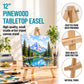 12" Natural Wood Tabletop Easel (4 Pack) - Adjustable A-Frame Canvas Stand for Painting Party & Signs - Table Top Easel for Painting, Canvas Holder, Crafts, Photos, Pictures