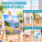 12" Natural Wood Tabletop Easel (4 Pack) - Adjustable A-Frame Canvas Stand for Painting Party & Signs - Table Top Easel for Painting, Canvas Holder, Crafts, Photos, Pictures