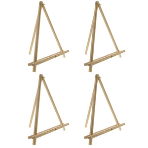 12" Natural Wood Tabletop Easel (4 Pack) - Adjustable A-Frame Canvas Stand for Painting Party & Signs - Table Top Easel for Painting, Canvas Holder, Crafts, Photos, Pictures