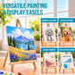 16" Natural Wood Tabletop Easel (4 Pack) - Adjustable A-Frame Canvas Stand for Painting Party & Signs - Table Top Easel for Painting, Canvas Holder, Crafts, Photos, Pictures