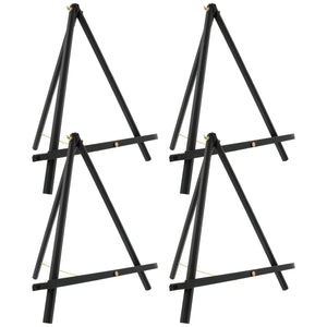 16" Black Wood Tabletop Easel (4 Pack) - Adjustable A-Frame Canvas Stand for Painting Party & Signs - Table Top Easel for Painting, Canvas Holder, Crafts, Photos, Pictures