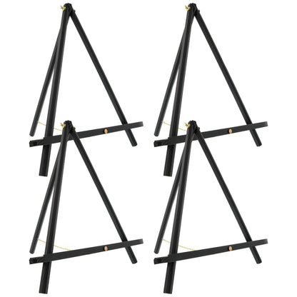 16" Black Wood Tabletop Easel (4 Pack) - Adjustable A-Frame Canvas Stand for Painting Party & Signs - Table Top Easel for Painting, Canvas Holder, Crafts, Photos, Pictures