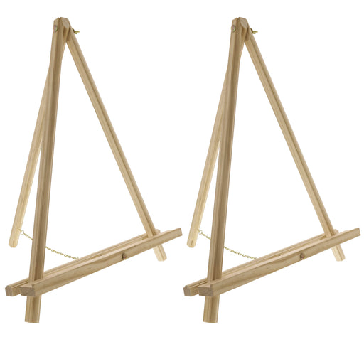 20" Large Natural Wood Display Stand A-Frame Artist Easel, 2 Pack - Adjustable Wooden Tripod Tabletop Holder Stand for Canvas, Painting Party, Signs