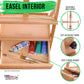 Large Wooden H-Frame Easel with Storage Drawer & Shelf - Adjustable Mast to 75", Studio Artist Easel for Painting, Drawing, Sketching, Canvas Holder, Sturdy Beechwood