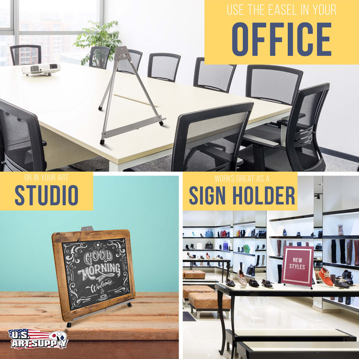 15" High Aluminum Tabletop Display Easel for Painting (10 Pack), Adjustable Folding Stand - Portable Art Easel for Displaying Canvas, Whiteboards, Posters, Signs, Pictures, Paintings