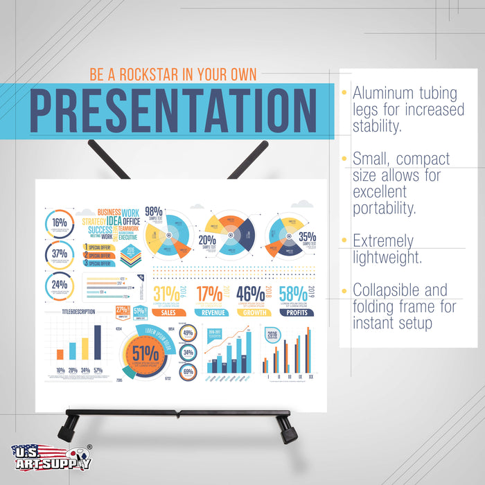 Tabletop Easel for Painting - 15" to 21" Adjustable Metal Painting Easel - Portable Art Easels (Pack of 3) for Display Table Stand - Canvas, Whiteboards, Posters, Signs, Drawings