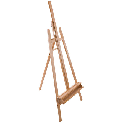 64" to 89" Sunset Medium A-Frame Wood Easel, Lyre Style Studio Easel - Wooden Artists Floor Stand, Sturdy, Adjustable Height To 50" Canvas - Painting, Drawing, Sign Display