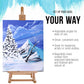 38" High Wooden H-Frame Studio Tabletop Easel for Painting - Adjustable Artist Table Top Easel, Holds Up to 22" Canvas - Small Portable Display Easel, Paint Canvas Stand