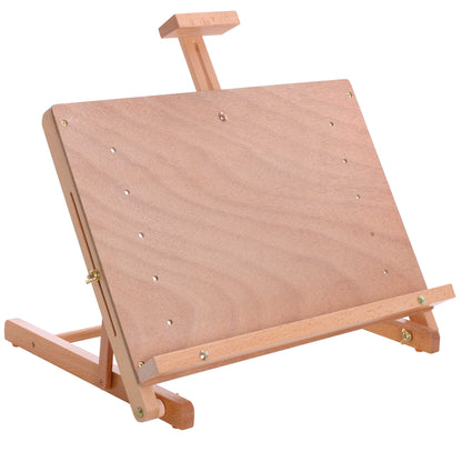 Cancun Solid Wooden Tabletop Easel - Artist Studio Desktop Drawing Table, Portable Drafting Table, Adjustable Art Board, Tabletop Easel for Painting, Holds Up to 23" Canvas, Beechwood