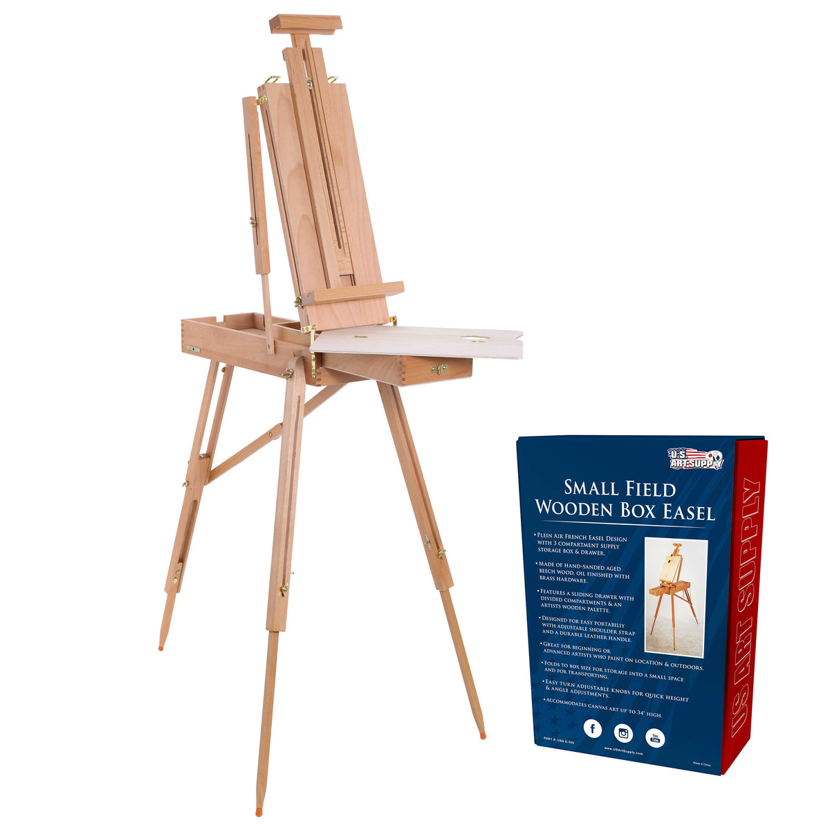 Portable French Easel Stand w Scale Leg Painting Sketching Home