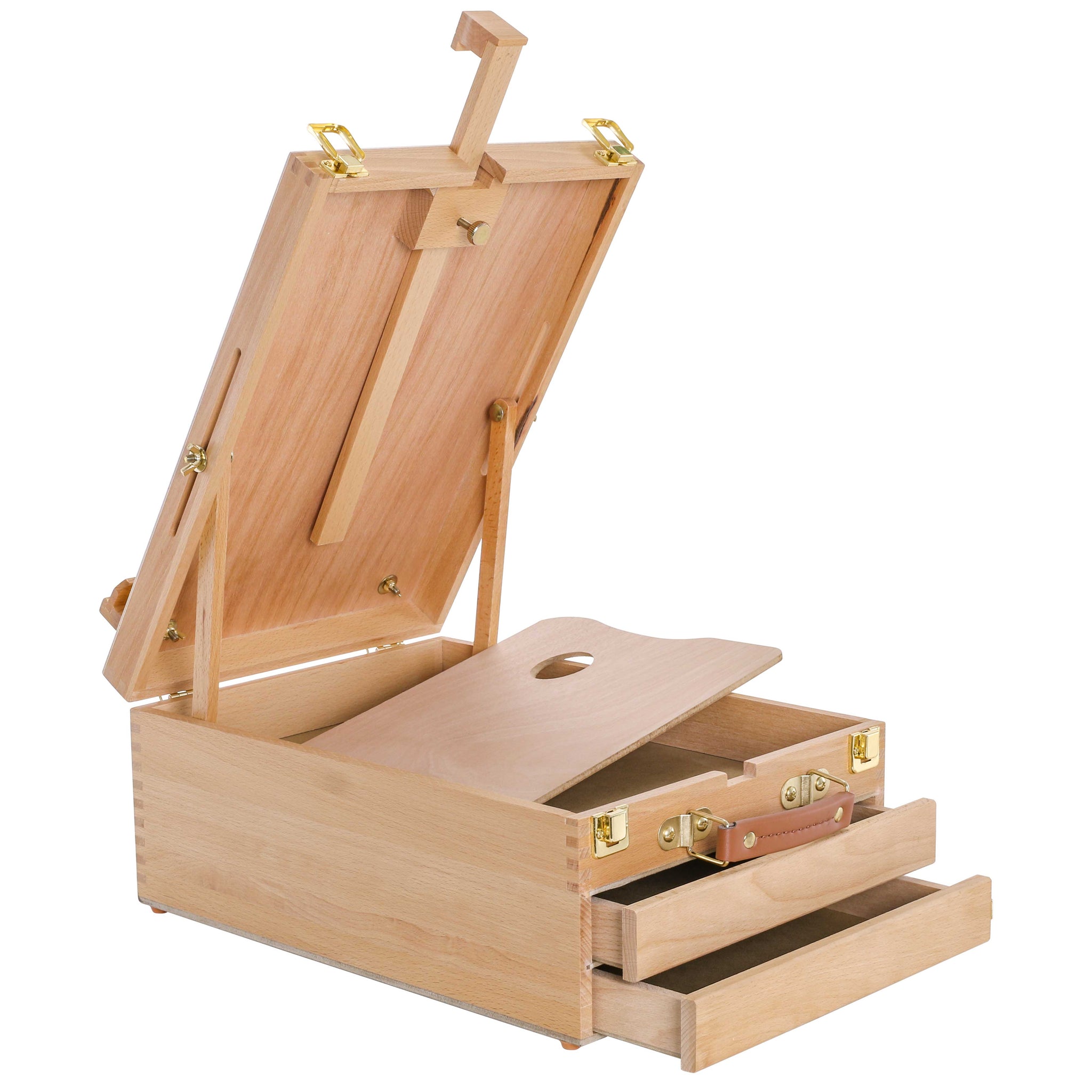 US Art Supply Grand Cayman Extra Large 2-Drawer Wooden Sketchbox Easel