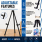 13.5" Black Metal Tabletop Easel Stand (6 Pack) - Foldable Tripod Table Top Easel Stand for Sign, Art, Poster Board, Canvas & Photos - Display Table Easels with Non-Skid Feet