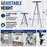 66" High Boardroom Black Aluminum Flip Chart Easel & Presentation Stand (10 Pack) - Adjustable Floor/Tabletop, Portable Tripod, Holds 25 lbs., for Chart Paper, Poster Boards, & Pads
