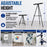66" High Boardroom Black Aluminum Flip Chart Easel & Presentation Stand (10 Pack) - Adjustable Floor/Tabletop, Portable Tripod, Holds 25 lbs., for Chart Paper, Poster Boards, & Pads