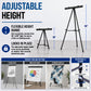 66" High Boardroom Black Aluminum Flip Chart Easel & Presentation Stand - Adjustable Floor/Tabletop, Portable Tripod, Holds 25 lbs., for Chart Paper, Poster Boards, & Pads