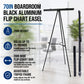 70" High Boardroom XL Black Aluminum Flip Chart Easel & Presentation Stand (6 Pack) - Adjustable Floor/Tabletop, Portable Tripod, Holds 45 lbs, for Chart Paper, Poster Boards, & Pads