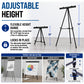 70" High Boardroom XL Black Aluminum Flip Chart Easel & Presentation Stand (6 Pack) - Adjustable Floor/Tabletop, Portable Tripod, Holds 45 lbs, for Chart Paper, Poster Boards, & Pads