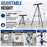 70" High Boardroom XL Black Aluminum Flip Chart Easel & Presentation Stand (6 Pack) - Adjustable Floor/Tabletop, Portable Tripod, Holds 45 lbs, for Chart Paper, Poster Boards, & Pads