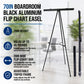 70" High Boardroom XL Black Aluminum Flip Chart Easel & Presentation Stand - Adjustable Floor/Tabletop, Portable Tripod, Holds 45 lbs, for Chart Paper, Poster Boards, & Pads